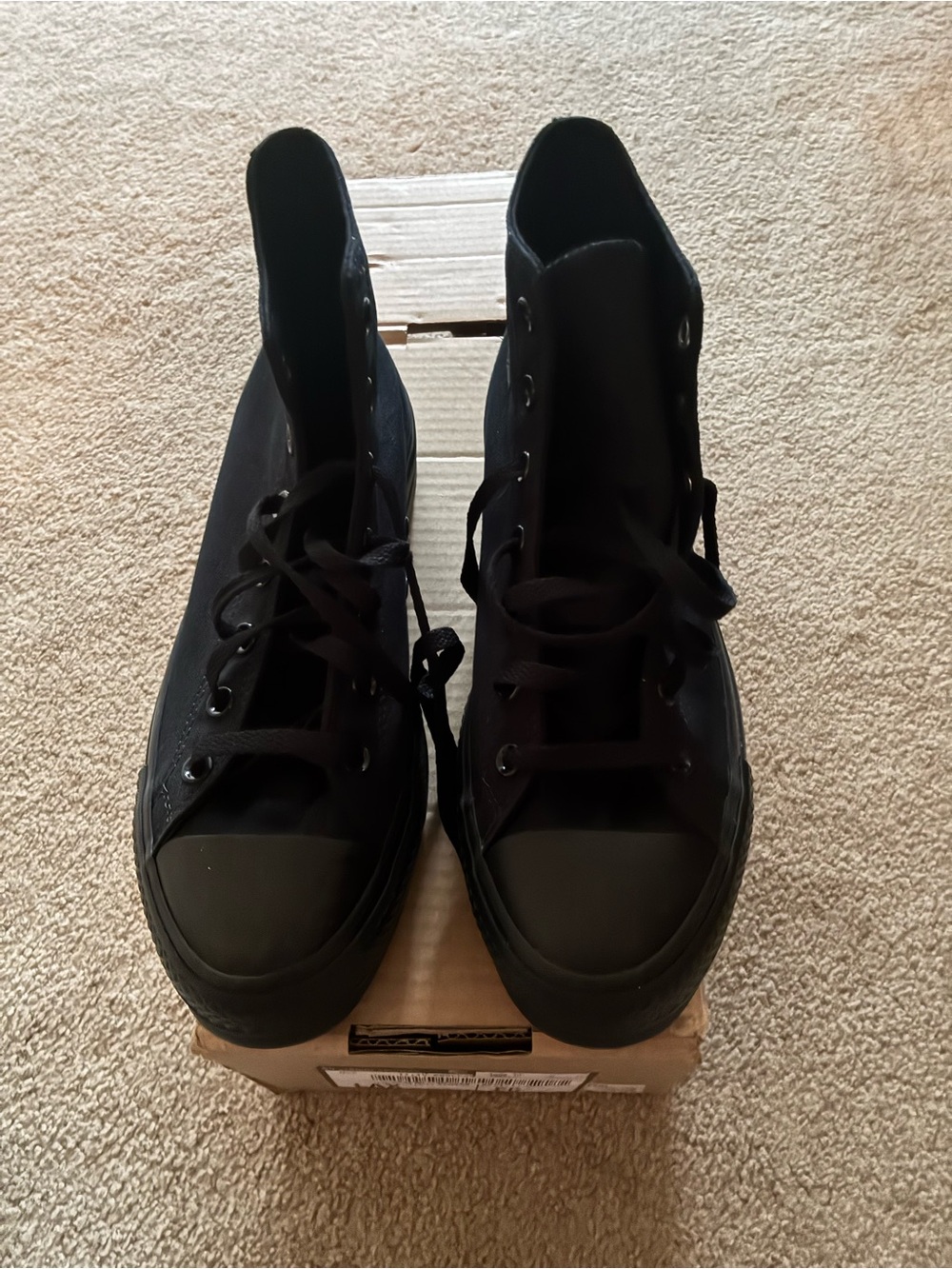 Converse. Custom all black high top sneakers. Brand new Never worn - Picture 2 of 2